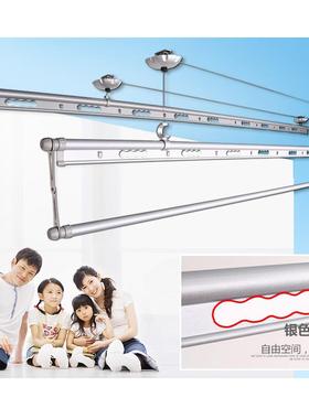 厚手动三杆式单杆晒被晾晾5arf6zsN衣杆加室杆内阳台双凉衣手摇升
