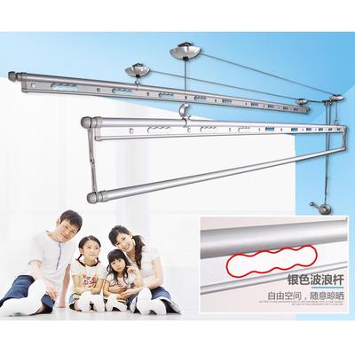 厚手动三杆式单杆晒被晾晾5arf6zsN衣杆加室杆内阳台双凉衣手摇升