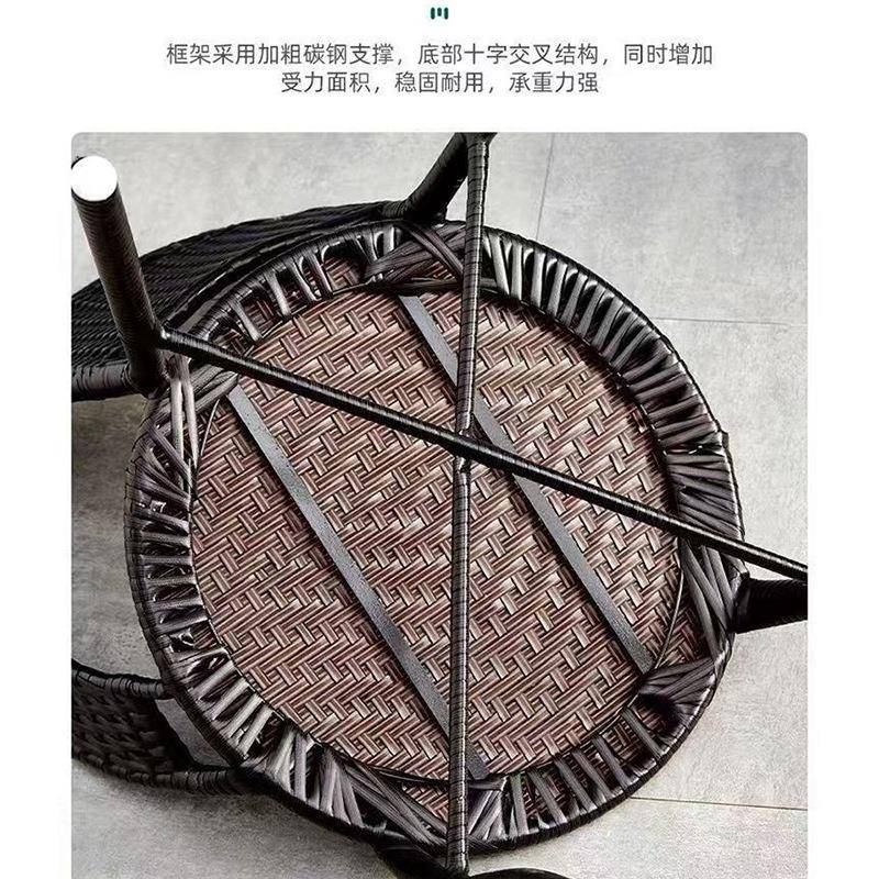 藤椅单人阳台靠闲椅子户背编织家休98用小户型外庭院老人腾编茶桌