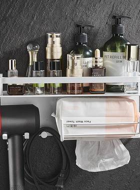 太空铝吹浴室间置物架洗巾纸脸架风机架卫生壁MQF挂厕所收纳架免