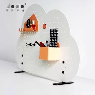 桌面洞洞板儿卧室朵面放台置立式收童纳置物云朵台面架免钉安装云