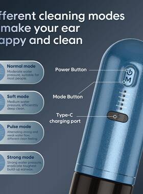 动跨境便携式电动洗耳器耳垢耵洁聍自洗耳多21422功能清动电耳勺