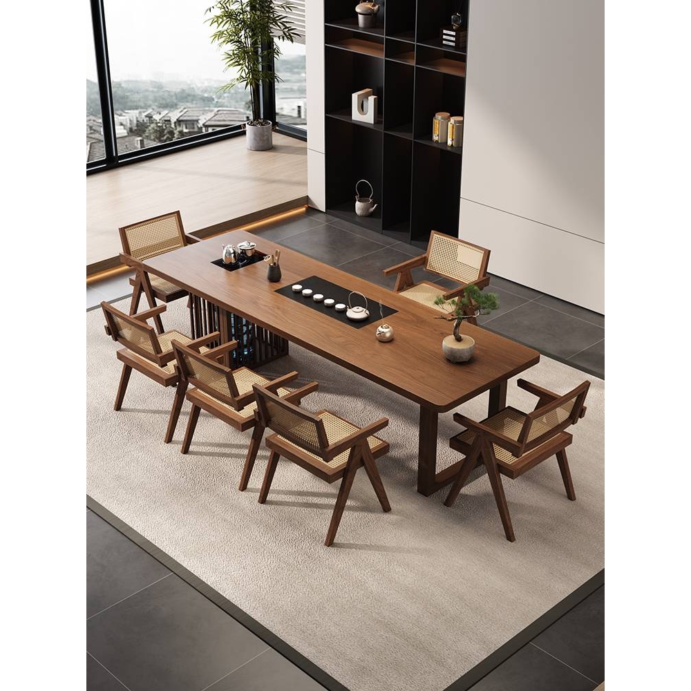 新中式泡茶台实木茶桌椅组合禅意简约客厅家用办公室2025高端新款