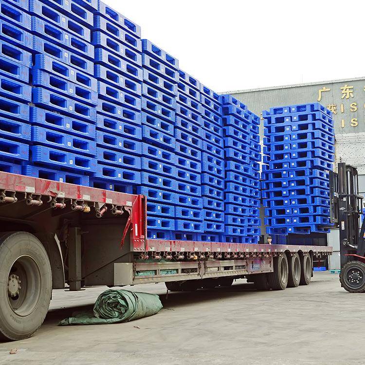 YFF蓝色加厚平面九塑料卡厂家直供仓库叉车1111六板脚脚型塑料托