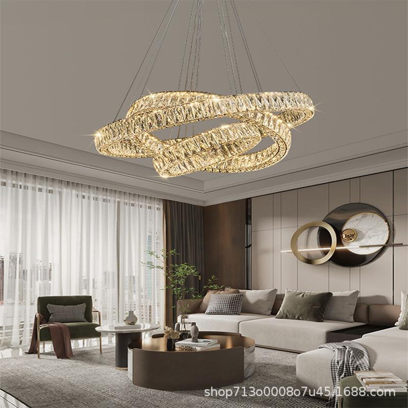 轻奢水2晶灯205年新款家40用气客厅餐厅吊灯吊现代大简约LED吸顶