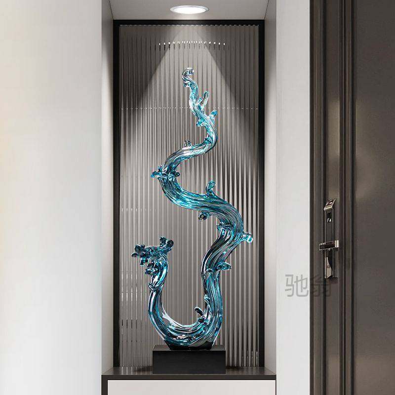 麓r风生水起轻奢高档艺术雕塑摆件玄关造景入户进门入门装饰品高