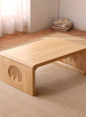 榻榻米窗几床上小桌子炕桌实NRN木飘桌子国矮桌中茶风地台桌国学