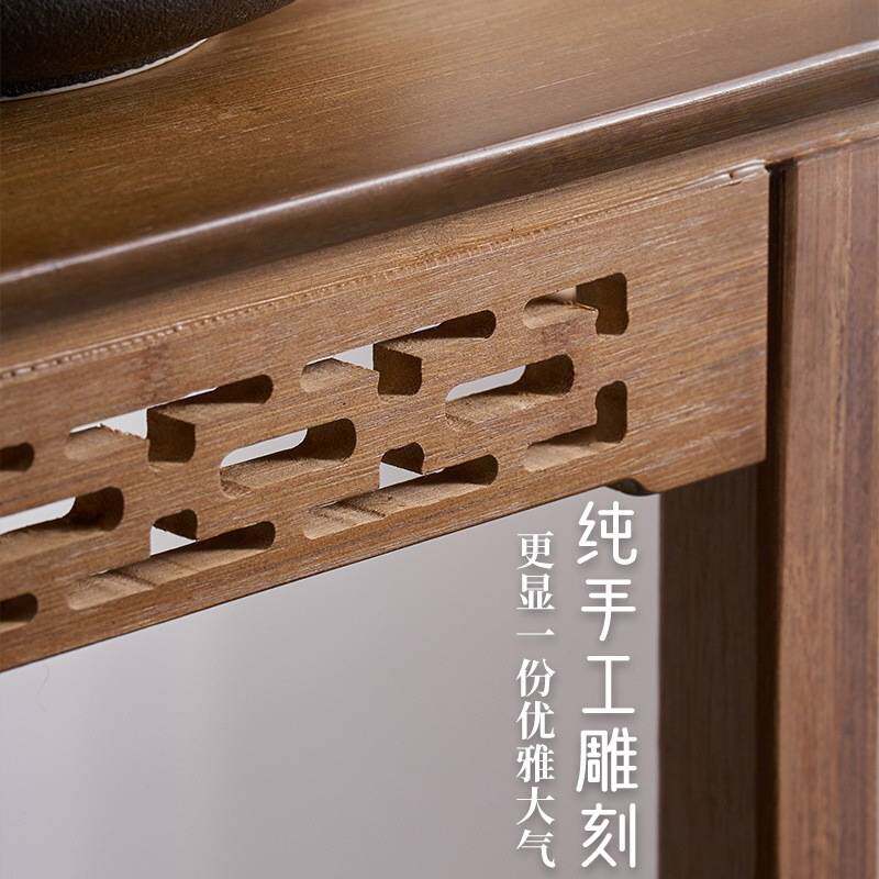 新中式花盆架楠竹刻复古花架置物架室内阳台加高盆栽展示