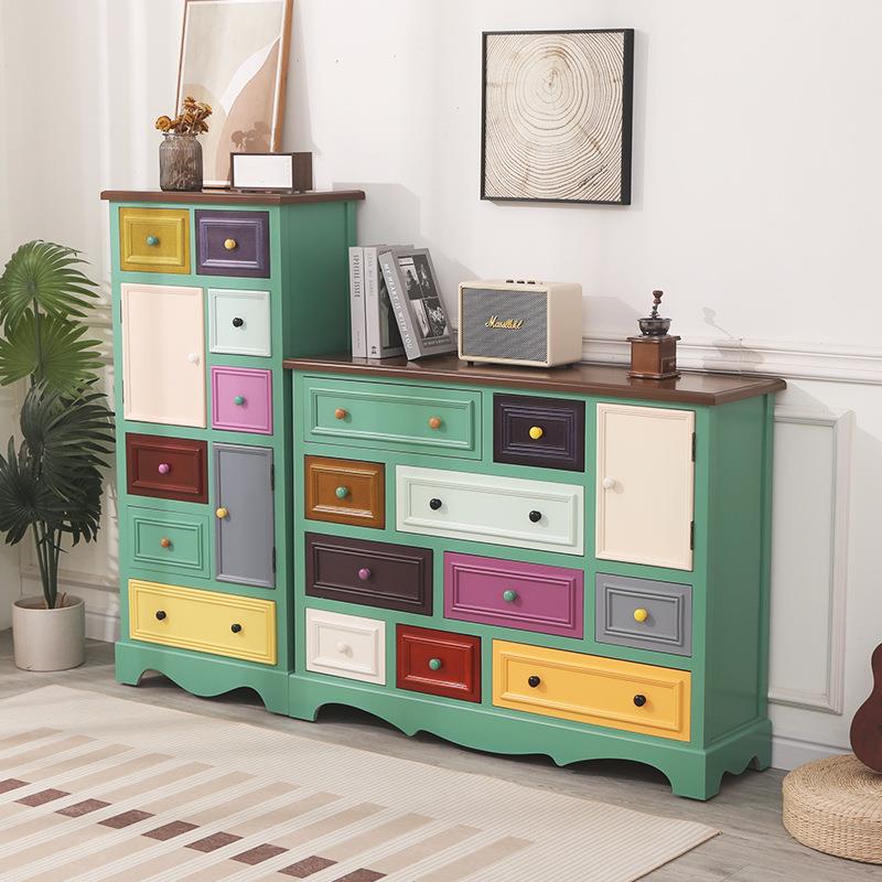 美式乡村实质卧室能电斗柜现2011代简约多功彩视色抽屉收纳五斗木