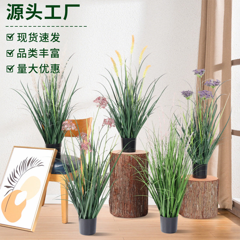 仿真狗尾草仿真芦苇绿植盆栽酒店橱窗造景假草仿真蒲苇室内装饰