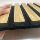 聚酯板690木条格吸音板墙面装 饰卧房室隔栅音客m厅琴环保df阻燃降