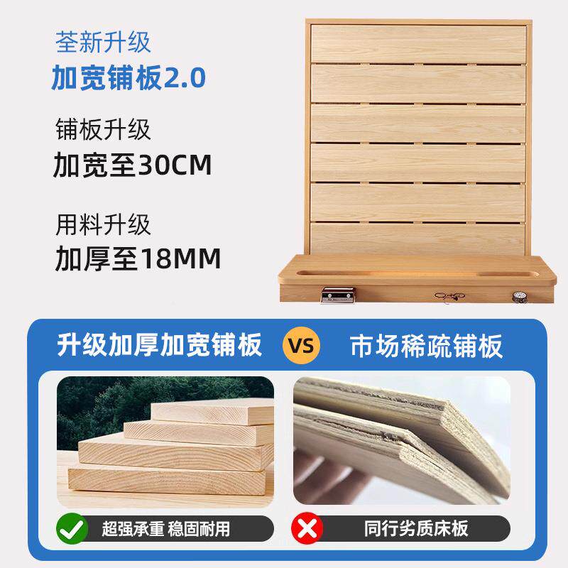 现代出简床约ws-04实木双人床1.5米家用加厚大板.18米主卧租房单人床架