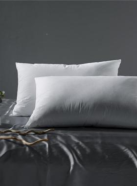 日式酒店芯羽丝绒枕头IQA柔软全色棉立体头枕家用枕单S48*74白高