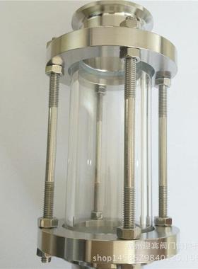 不锈钢快装视镜30431L6卫生卡级玻璃管道视盅箍959式直通观察口