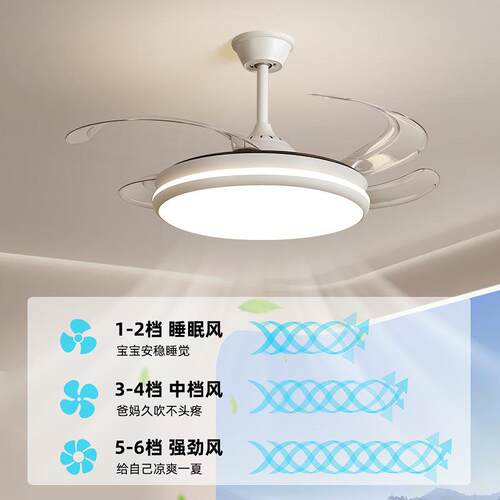 极简风扇扇灯2025新款吊扇吸顶室家隐形用客厅餐厅卧带电996一体