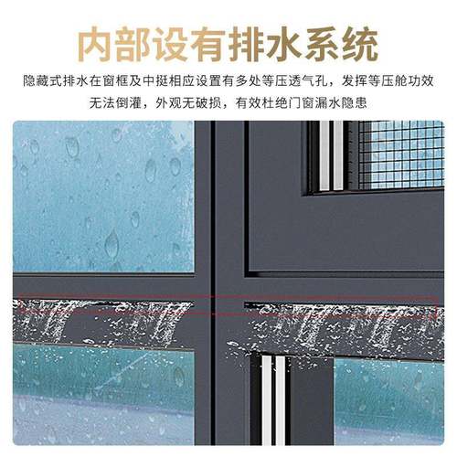 系统门窗家盗定制窗纱一体现窗代厂简约落地断桥铝门窗窗纱一体防