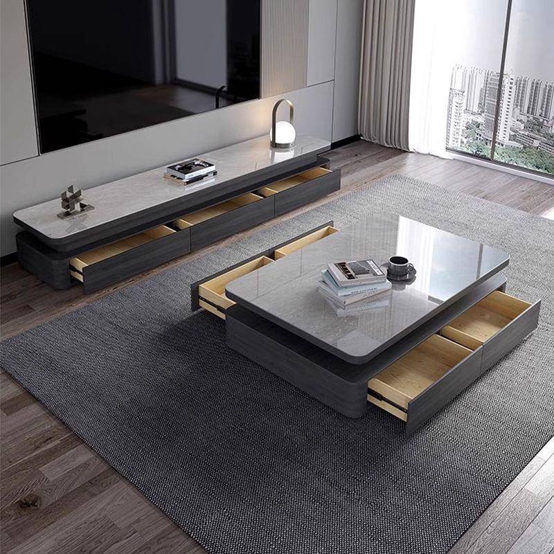 Rtd205新款式极轻奢岩简板茶几电视柜2组合现代简意XDK约小户型客