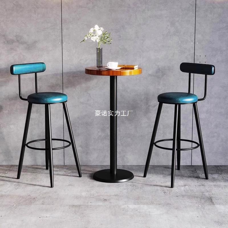用铁艺吧椅高前无品牌/脚凳酒吧椅家靠背吧台台高凳简约台高脚桌