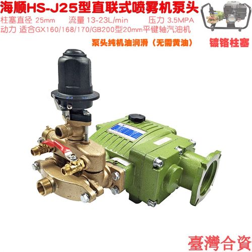 台湾海顺J25型直连泵168 170汽油机GB200连体泵头免黄油J32框架式