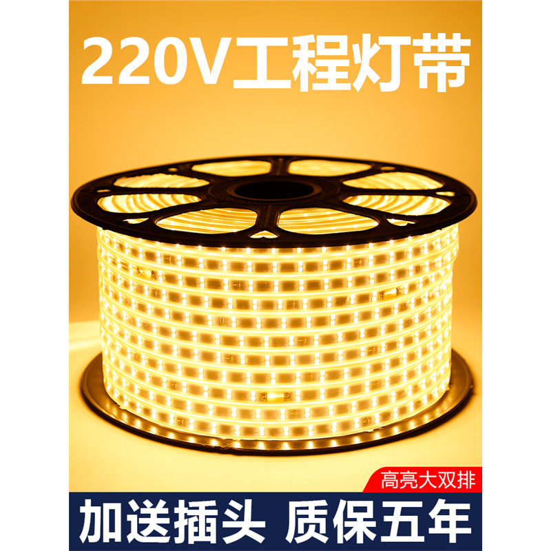 TRIAC工程超亮led灯带220V软灯长条线家装吊顶户外防水自粘
