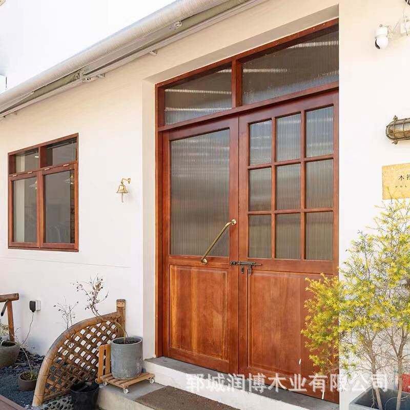 老榆木室内门大门中式别墅进户门围墙老式乡村大门农村庭院仿古门