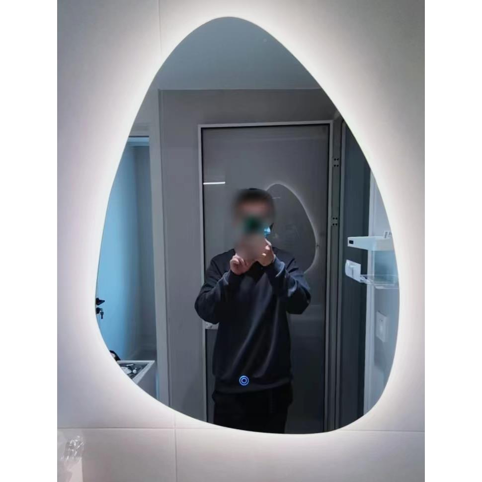 5V卫生间触屏妆镜不规e则异形浴室镜ld309水化滴形摸浴室智能镜子