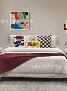 青少年样板间床品售楼部软装展示配搭多件套家具展厅床上用品套件