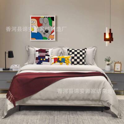 青少年样板间床品售楼部软装展示配搭多件套家具展厅床上用品套件