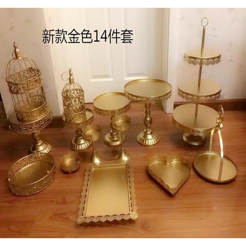 欧式铁艺蛋糕架套装婚庆摆件甜品店点心架酒会舞会道具蛋糕盘
