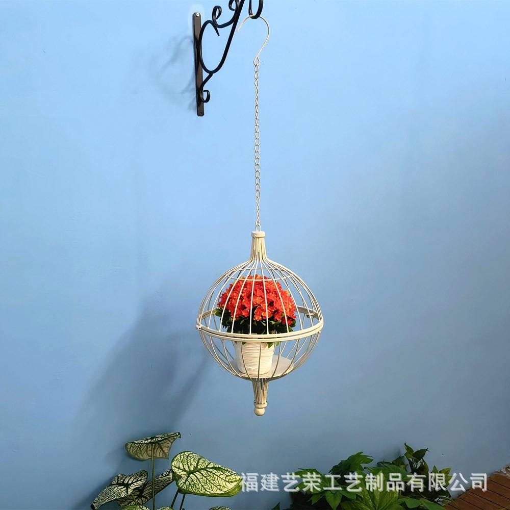 欧式铁艺吊篮悬空花盆户外花园装饰专用绿萝月季兰收纳花架子庭院