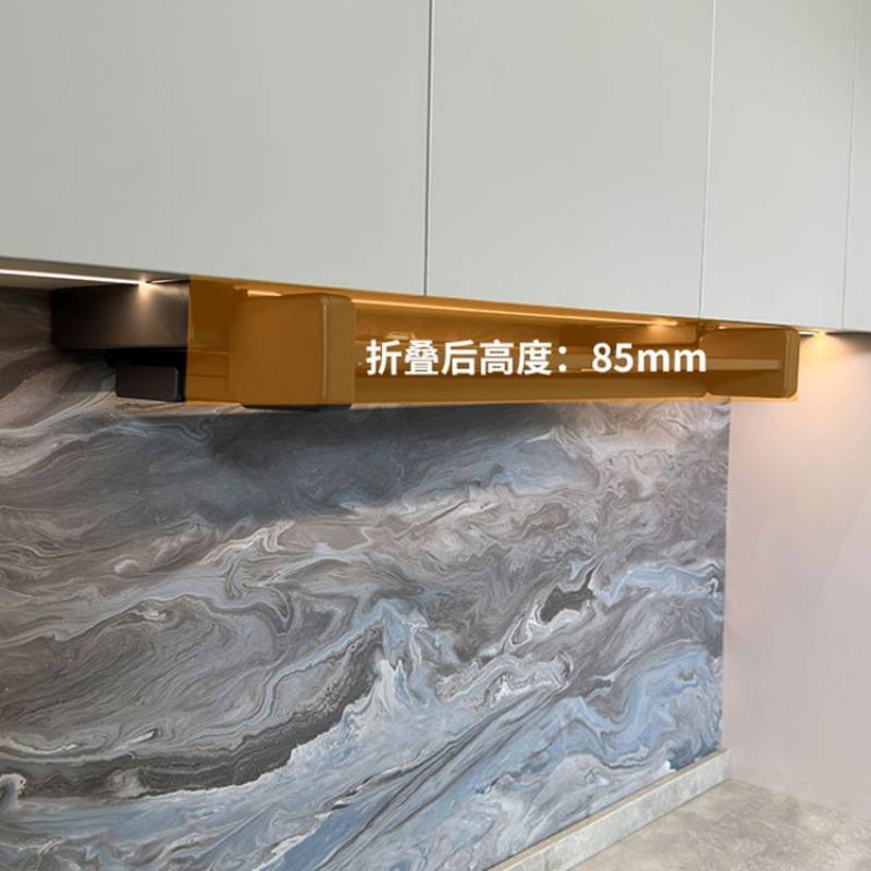 厨房折叠备餐置物架下拉式双层升降伸缩备菜调料碗碟储物收纳吊柜