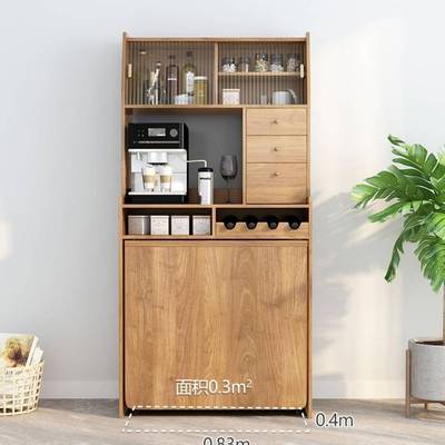 实木餐桌餐边柜靠墙储物组合多功能可折叠伸缩家用小户型简约桌子
