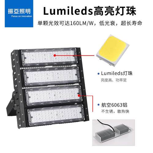 le模组隧道户外防水高杆球场灯灯3050W0黑金刚0W大功率工d程模组