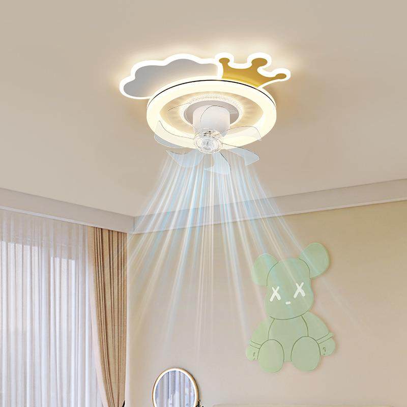 儿童房间灯男孩卧室LED护眼飞机摇头风扇灯电扇吸顶灯新款