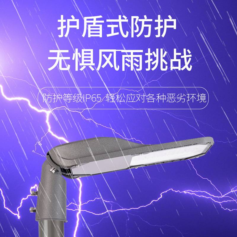 LED户外路灯头农村小区220V电线杆庭院超亮道路照明防水挑臂灯