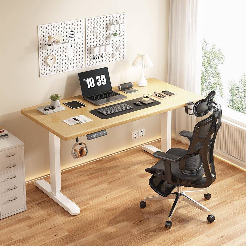 实196桌木电动升降双电机站立式电脑桌约简家用可升降桌智能升降