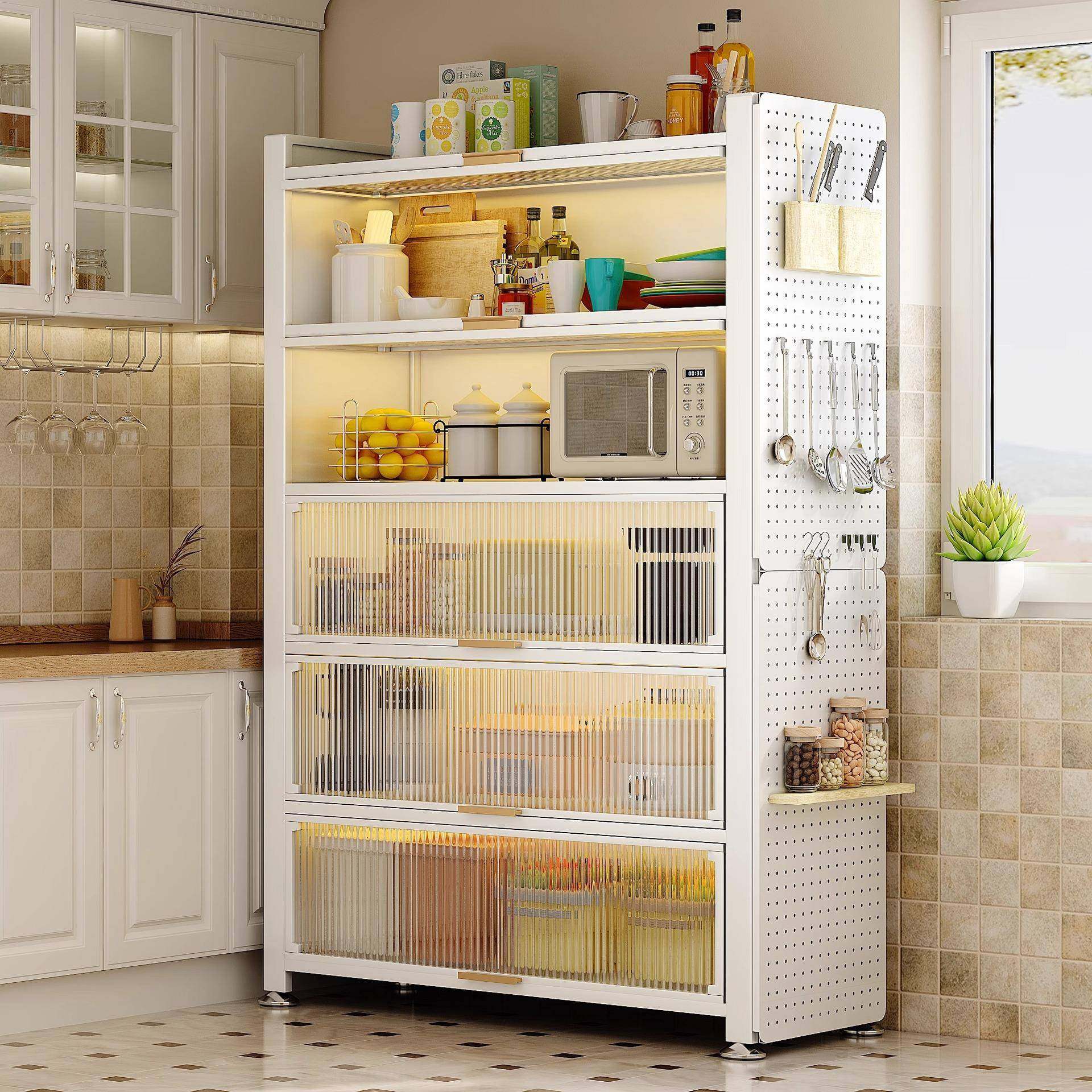 厨房置物架落地多功能家电收纳储物柜橱柜架子家用调料架柜子碗柜,厨房/烹饪用具,抹布架/厨房清洁收纳架,淘宝优惠券,粉丝福利购,淘宝优惠卷