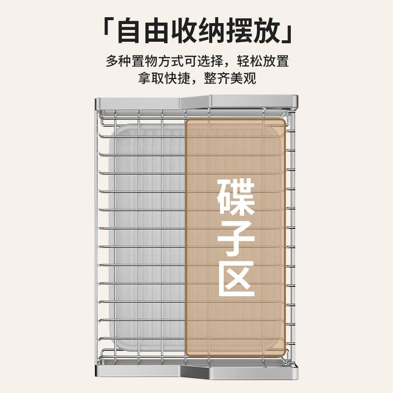 亚马逊厨房置物架餐具收纳沥水碗架台面整理碗碟架不锈钢304收纳