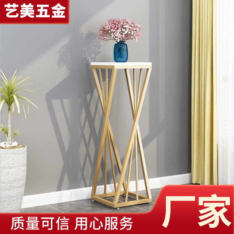 花架铁艺大理石落地装饰架室内绿萝花盆架客厅简约现代植物架