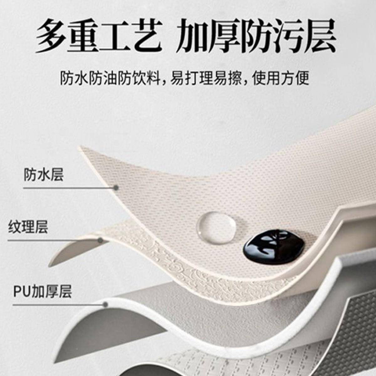 新中式水款墨风酒圆桌免洗防油防水202587822845新pu圆桌布餐桌布