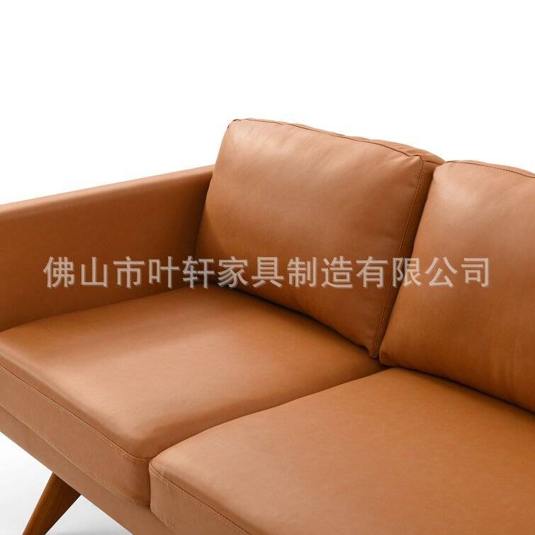 现代简约酒店皮沙发乐从家具意式极简小户型客厅双人三人皮艺沙发
