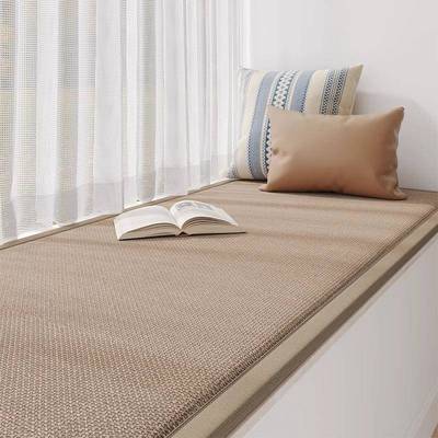 日式棉麻加厚坐垫卧室窗台垫阳台榻榻米垫子飘窗垫四季通用