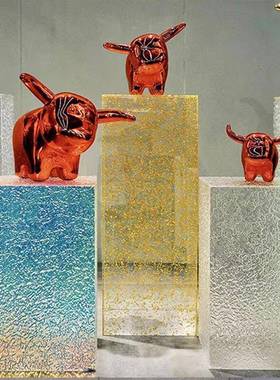 gy石头纹亚克力底座展示台橱窗陈列台置物摆台装饰品流水台模特地