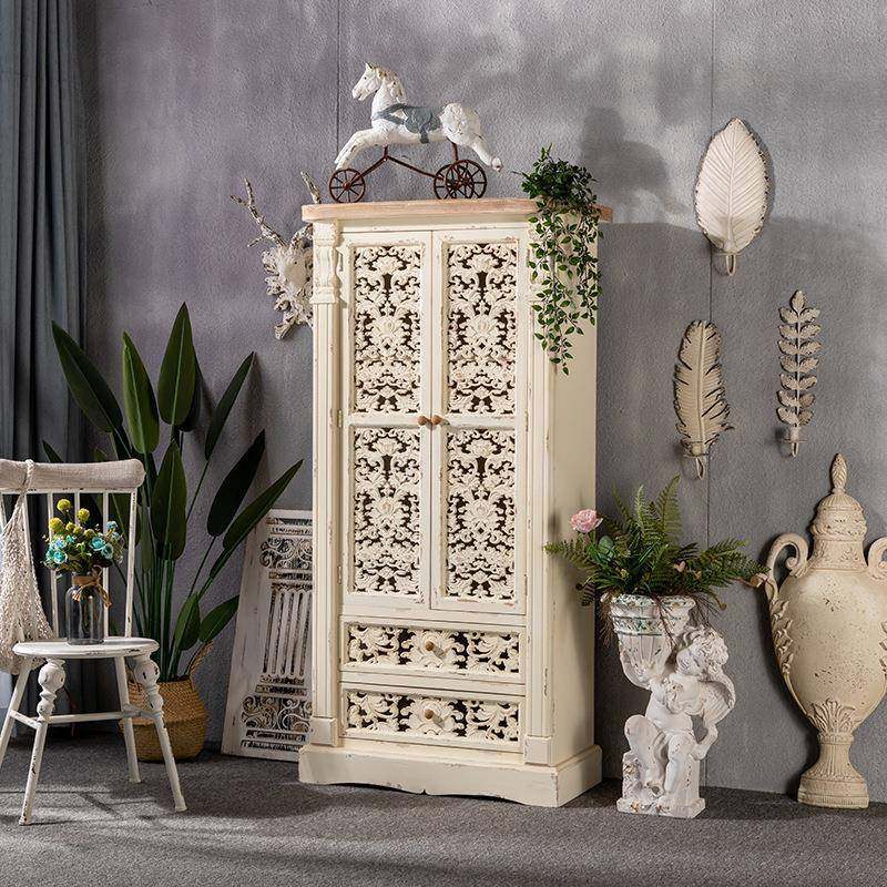 法式复古实木斗柜镂空雕花储物柜客厅靠墙立柜展示柜边柜置物柜子,影音电器,DIY配件,淘宝优惠券,粉丝福利购,淘宝优惠卷