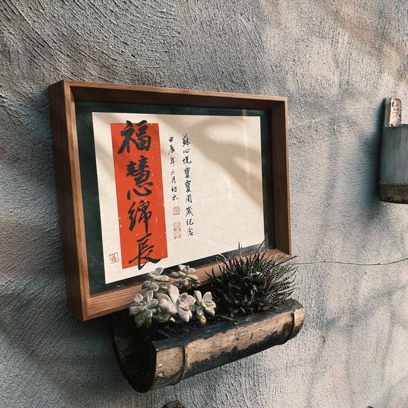 新款宝宝周岁纪念手足脚印双面真玻璃相框摆件