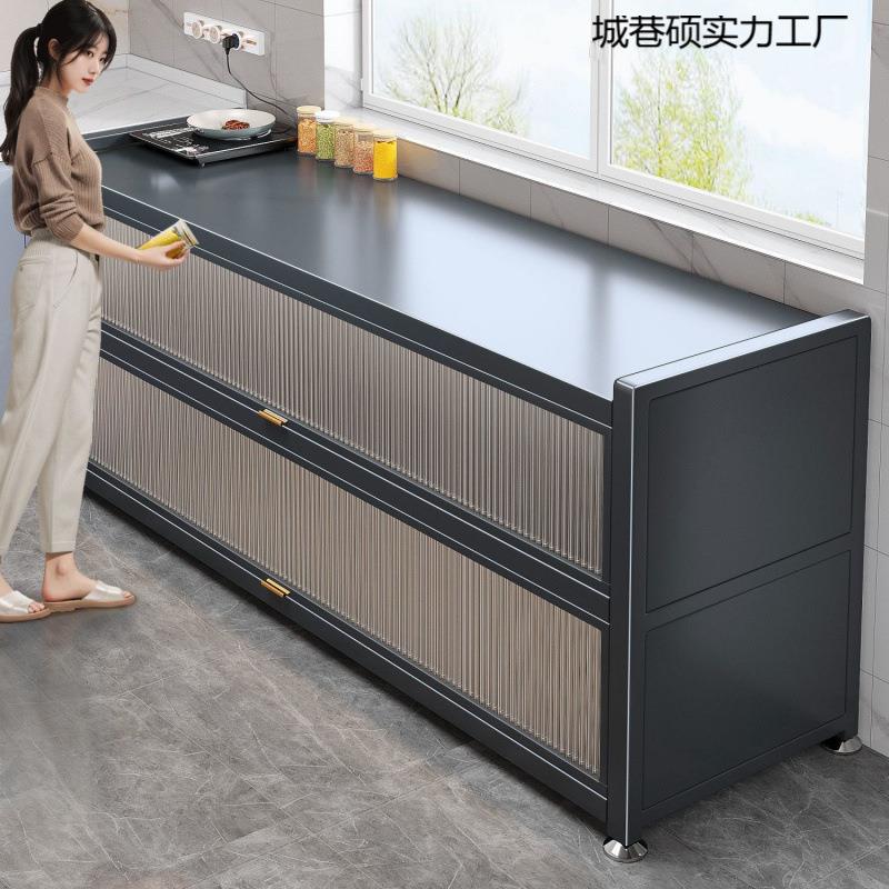 多功能厨房厨柜储物柜落地多层可移动碗柜带轮厨房橱柜置物架