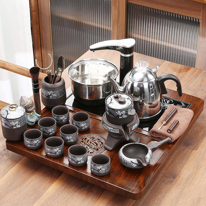 底部上水烧水壶一体小号茶盘全自动紫砂茶具套装家用客厅功夫新品