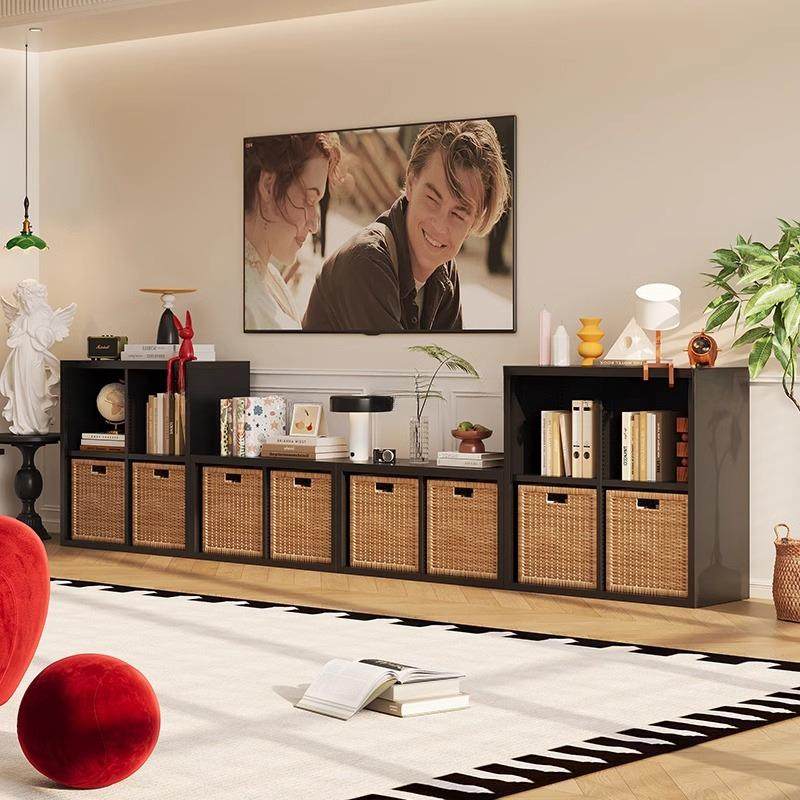 钢制书架家用落地格子柜法式复古风自由组合书柜矮柜置物架收纳柜,影音电器,DIY配件,淘宝优惠券,粉丝福利购,淘宝优惠卷