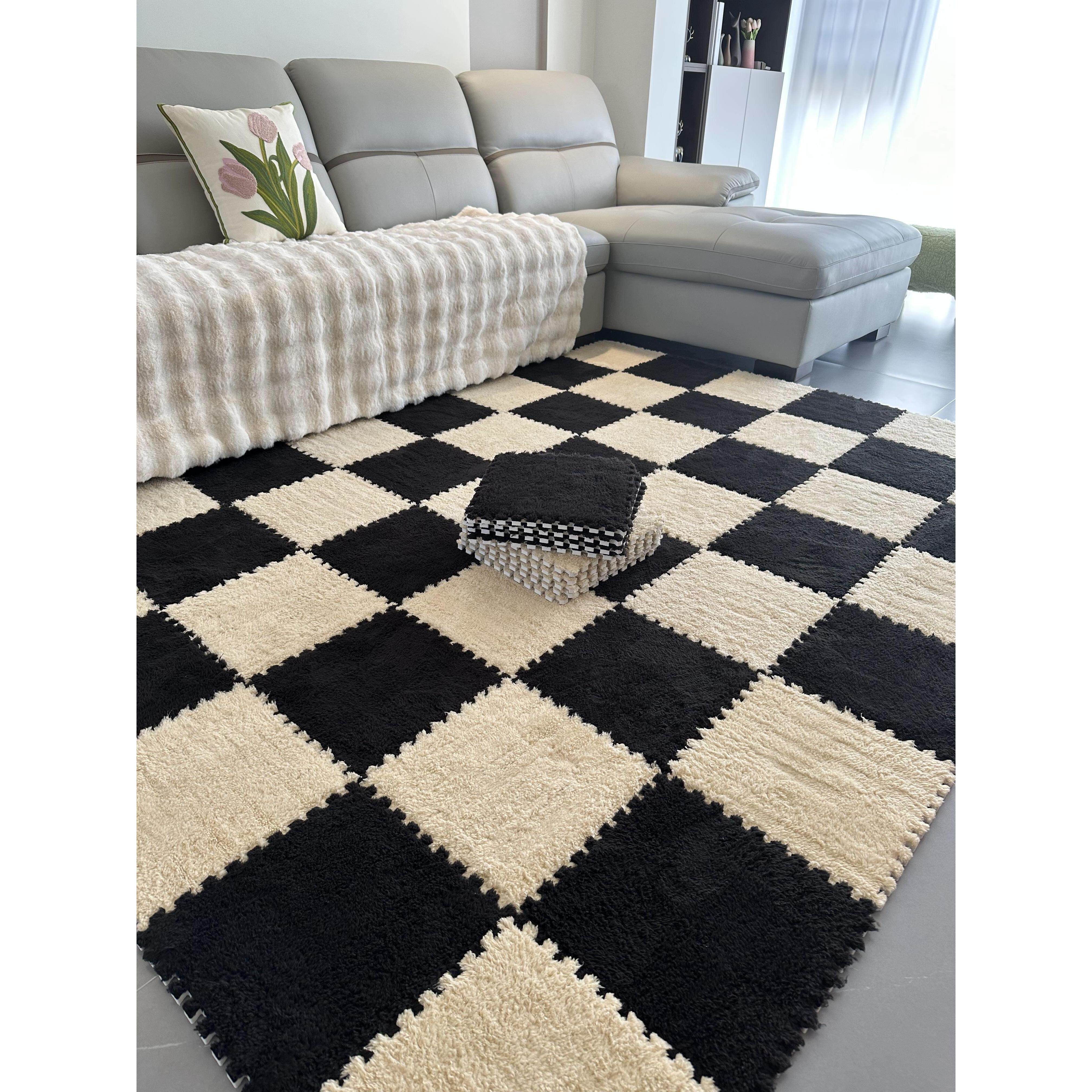 客厅地毯卧室床边拼接地垫满铺房间阳台绒面加厚泡沫地板垫可裁剪