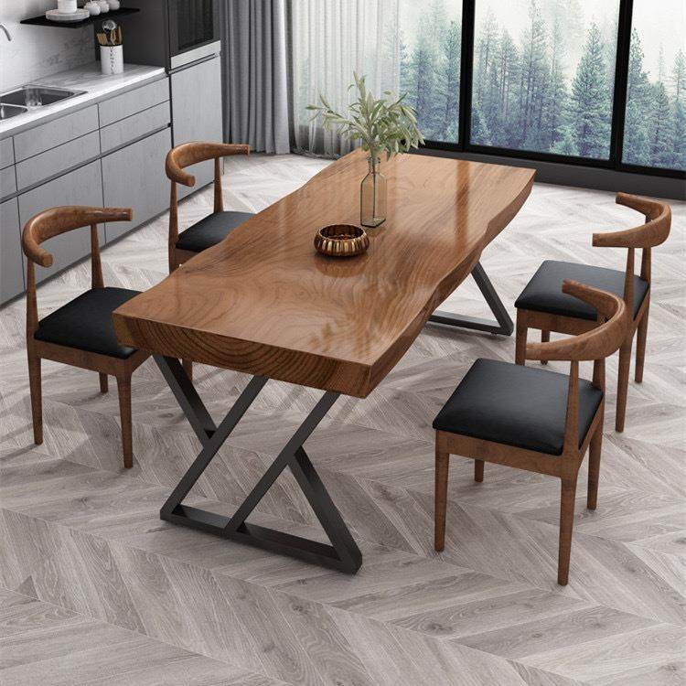 美式loft长方形餐厅吃饭桌子原木餐桌椅简约餐厅自然边实木餐桌,商业/办公家具,餐桌椅系列,淘宝优惠券,粉丝福利购,淘宝优惠卷